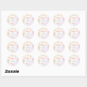 Sticker Rond Unicorn Rainbow Pastel Premier anniversaire (Feuille)