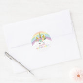 Sticker Rond Unicorn Rainbows fête d'anniversaire Favoriser (Enveloppe)