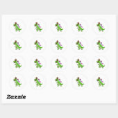 Sticker Rond Unicorn Sloth équitation Dinosaur T Rex Cute Fun (Feuille)