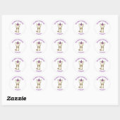 Sticker Rond Unicorn Valentine's Day Girls (Feuille)