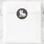 STICKER ROND UNICORN VOMIT DE RAINBOW (Sac)