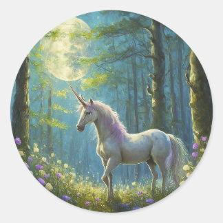 Sticker Rond Unicorne