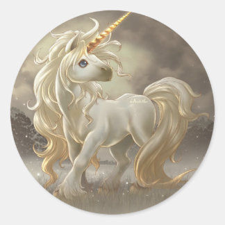 Sticker Rond Unicorne