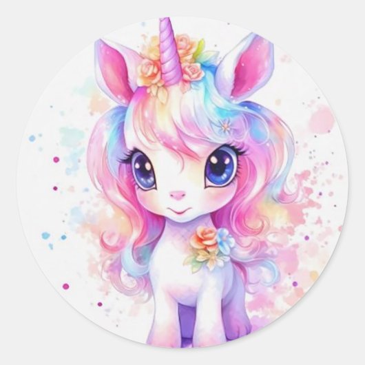 Sticker Rond Unicorne (Devant)