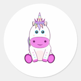 Sticker Rond Unicorne