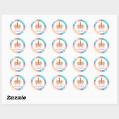 Sticker Rond Unicorne Anniversaire 1er Anniversaire (Feuille)