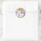 Sticker Rond Unicorne Anniversaire Personnalisé (Sac)