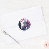 Sticker Rond Unicorne arc-en-ciel (Enveloppe)