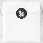 Sticker Rond Unicorne arc-en-ciel (Sac)