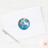 Sticker Rond Unicorne arc-en-ciel (Enveloppe)