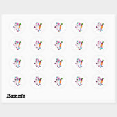 Sticker Rond Unicorne avec carotte (Feuille)