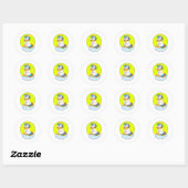 Sticker Rond Unicorne avec Cloud et Soleil (Feuille)