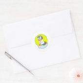 Sticker Rond Unicorne avec Cloud et Soleil (Enveloppe)