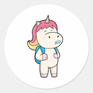 Sticker Rond Unicorne avec gomme à mâcher et rétrospective