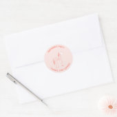 Sticker Rond Unicorne Blush rose Merci d'anniversaire (Enveloppe)