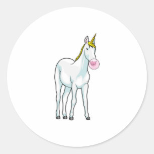 Sticker Rond Unicorne Bubble gomme