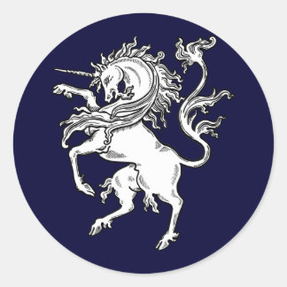 Sticker Rond Unicorne classique à fibre