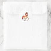 Sticker Rond Unicorne de feu (Sac)