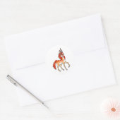 Sticker Rond Unicorne de feu (Enveloppe)