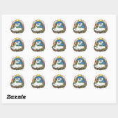 Sticker Rond Unicorne et arc-en-ciel (Feuille)