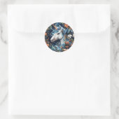 Sticker Rond Unicorne et fleurs design imaginaire (Sac)