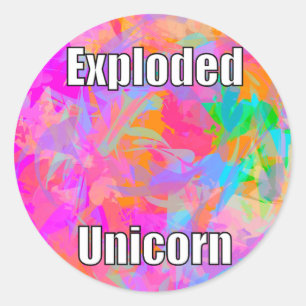 Sticker Rond Unicorne explosée