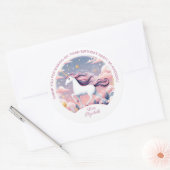 Sticker Rond Unicorne fête d'anniversaire (Enveloppe)