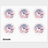 Sticker Rond Unicorne fête d'anniversaire (Feuille)