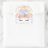 Sticker Rond Unicorne Floral Anniversaire Merci (Sac)