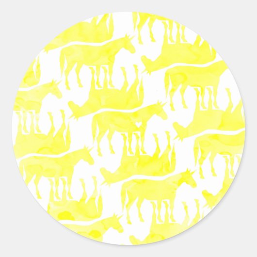Sticker Rond Unicorne Jaune (Devant)