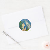 Sticker Rond Unicorne La réflexion sur un lac (Enveloppe)