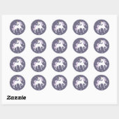 Sticker rond Unicorne magique. (Feuille)