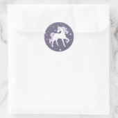 Sticker rond Unicorne magique. (Sac)