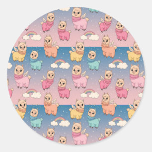 Sticker Rond Unicorne magique et Stars Design Motif