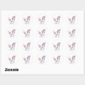 Sticker Rond Unicorne majestueuse avec Mane (Feuille)