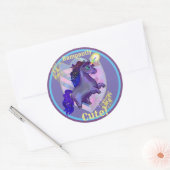 Sticker Rond Unicorne mignonne (Enveloppe)