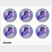 Sticker Rond Unicorne mignonne (Feuille)