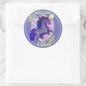 Sticker Rond Unicorne mignonne (Sac)
