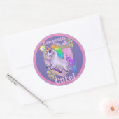 Sticker Rond Unicorne mignonne (Enveloppe)