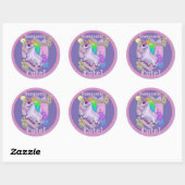 Sticker Rond Unicorne mignonne (Feuille)