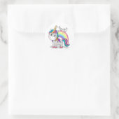Sticker Rond Unicorne mignonne aux yeux grands (Sac)