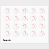 Sticker Rond Unicorne moderne et Rainbow Pastel Anniversaire (Feuille)