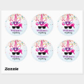Sticker Rond Unicorne personnalisée Anniversaire (Feuille)