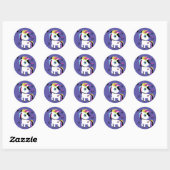 Sticker Rond Unicorne Punk Rock (Feuille)