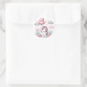Sticker Rond Unicorne rose (Sac)