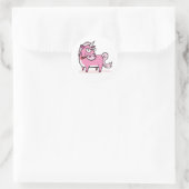 Sticker Rond Unicorne Rose Fumer (Sac)