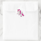 Sticker Rond Unicorne rose magique (Sac)
