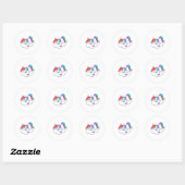 Sticker Rond Unicorne sur les nuages (Feuille)