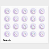 Sticker Rond Unicorne violette (Feuille)
