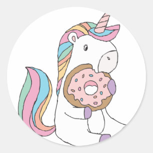 Sticker Rond Unicornes affamées
